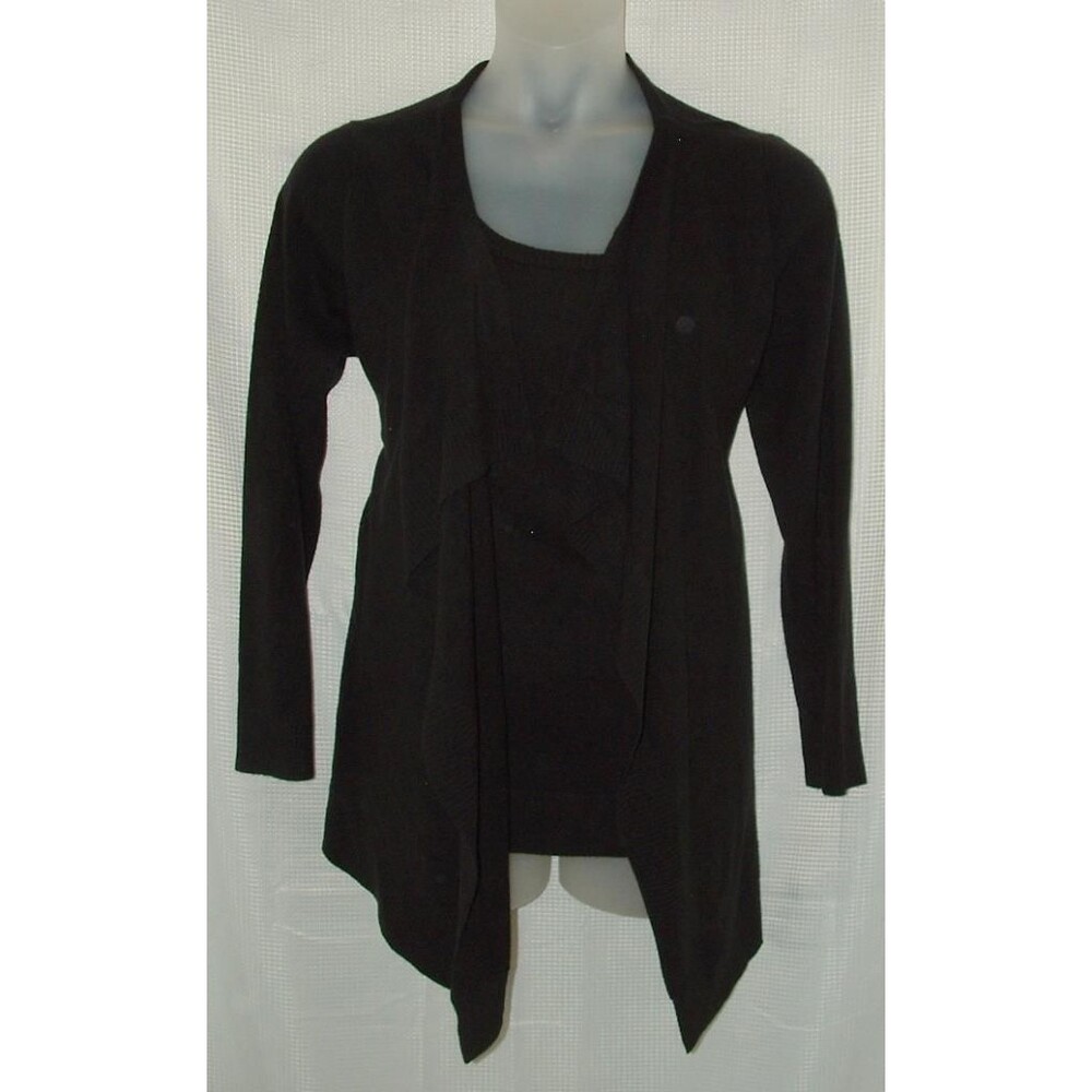 PRIVATE PROPERTY Black Sz XL Casual or Dress Stretchy Soft Layer Look Sweater